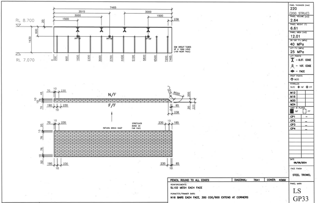 Brick inlay shop drawing